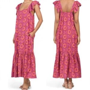 House of Harlow 1960 Pink and Orange Floral Maxi Dress